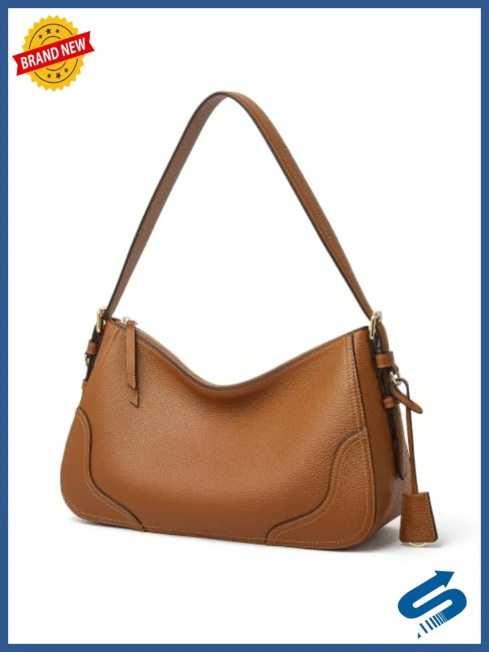 Genuine Leather Satchel Purse, Vintage Top Handle Shoulder Bag with Adjustable